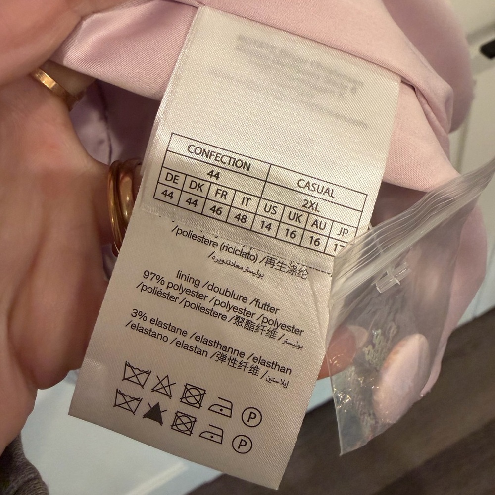Rotate Birger Christensen Sequin Oversized Blazer in Sachet Pink NWT's Sz US 14 - Picture 11 of 15